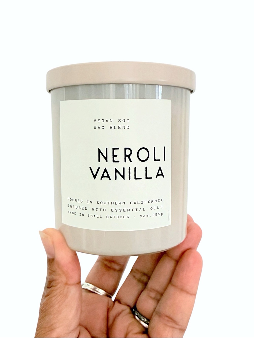 Neroli Vanilla Scented Candle - Vegan Soy Wax (Cream)